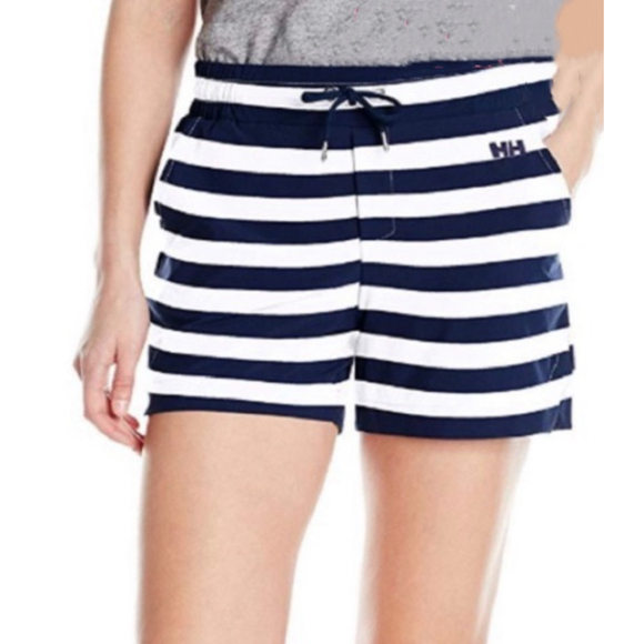 Helly Hansen Navy & White Stripe Womens Drawstring Thalia Shorts - Picture 1 of 4